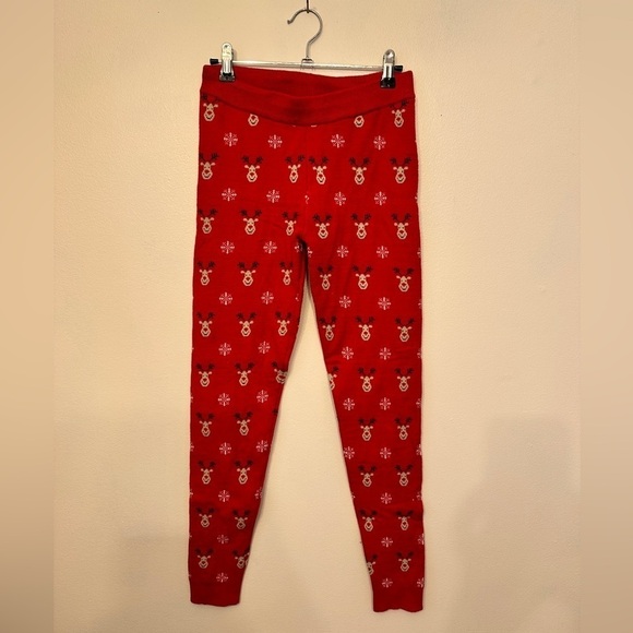 Christmas Reindeer Thick Sweater Leggings Size S - Picture 1 of 6